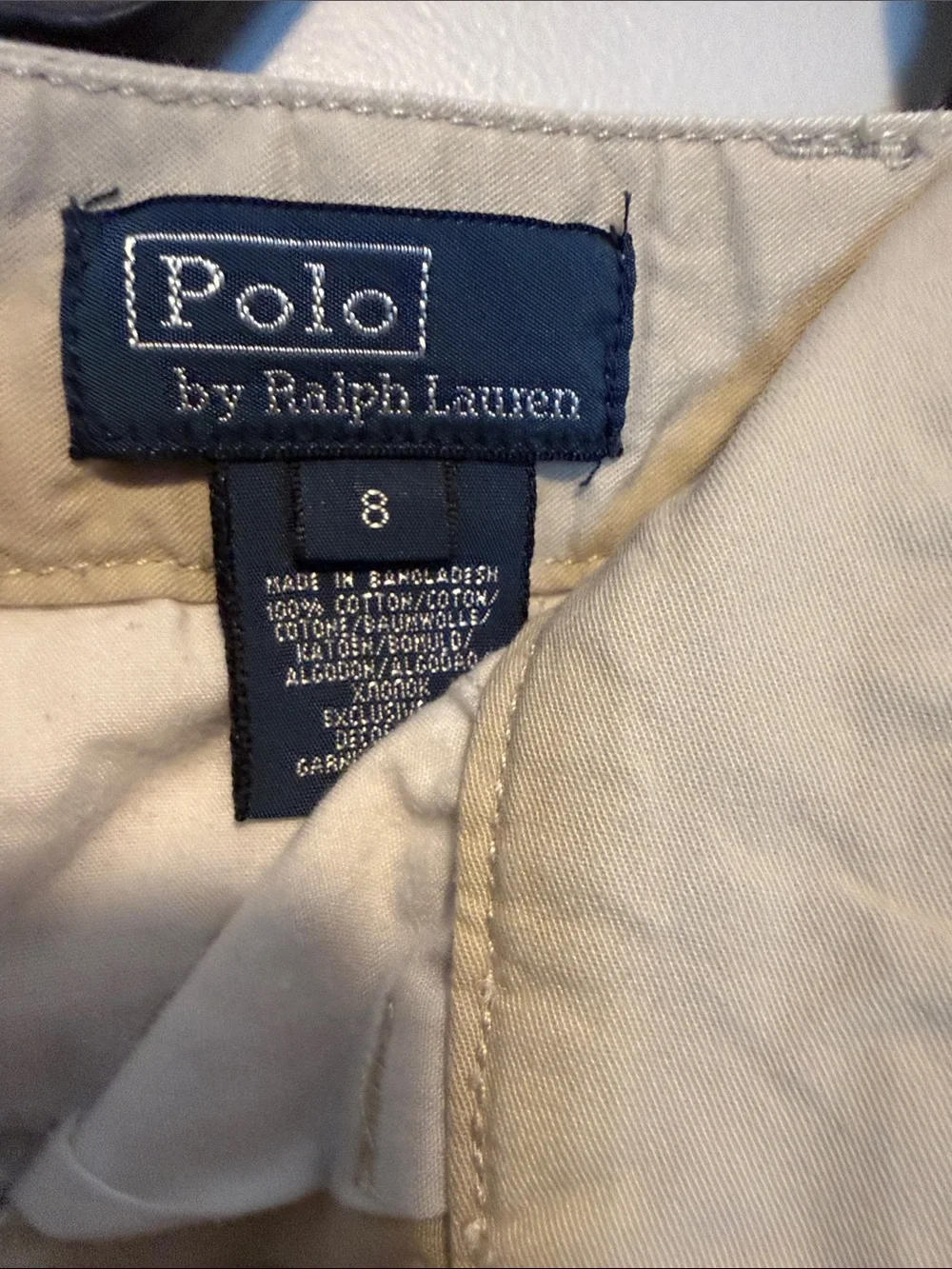 Ralph Lauren Light Khaki Flat Front Chino Shorts